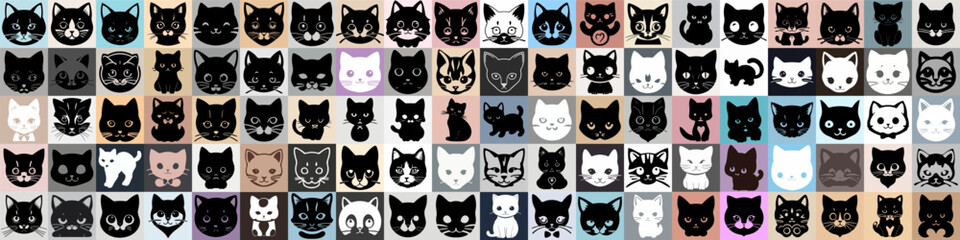 Fototapeta premium Cat Mega Collections set. Vector elements design.
