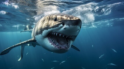 a shark swimming in the water