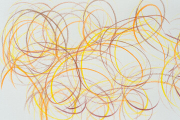 abstract yellow and brown cursive lines