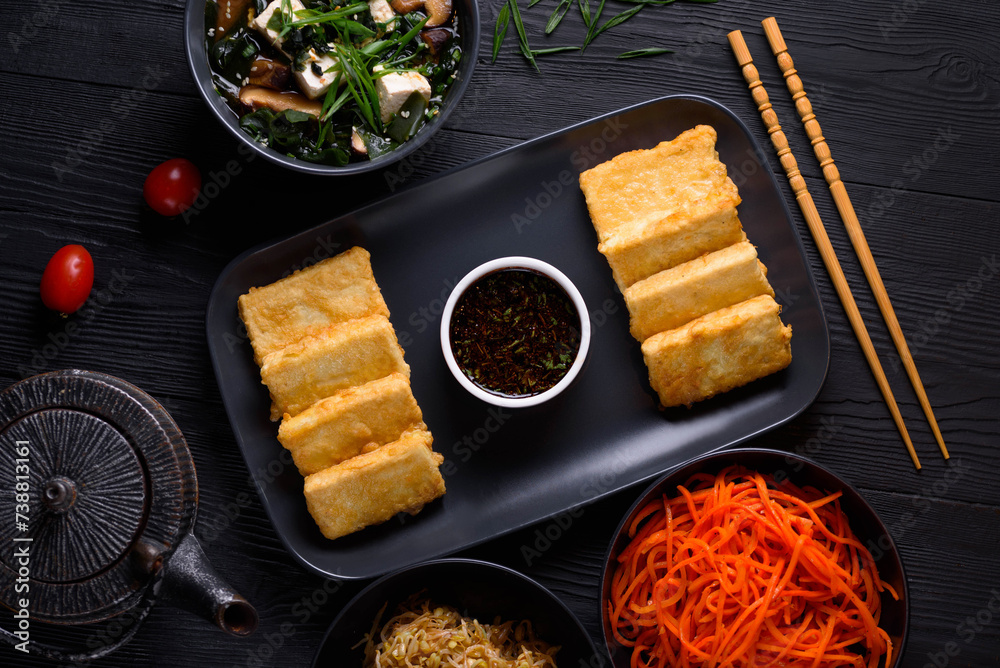 Wall mural Korean food. Tofu fried in batter.