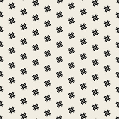 Vector seamless pattern. Modern stylish texture. Repeating geometric tiles. Bold rectangular crosses. Square elements form simple contrast print.
