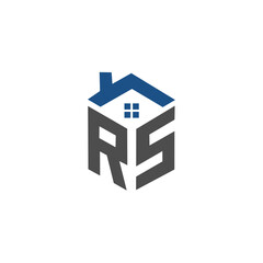 RS letter home logo design. Vector image