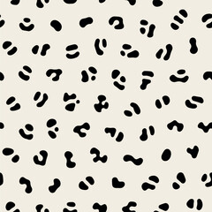 Vector seamless pattern. Monochrome organic shapes. Stylish creative print. Abstract natural texture. Hand drawn abstract background. Can be used as swatch for illustrator. 