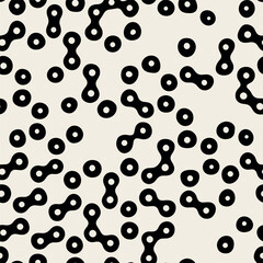 Vector seamless pattern. Monochrome organic shapes. Stylish creative print. Abstract natural texture. Hand drawn abstract background. Can be used as swatch for illustrator. 