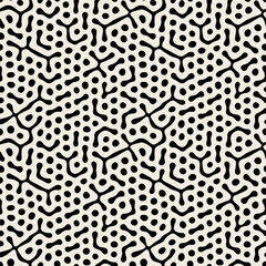 Vector seamless pattern. Monochrome organic shapes. Stylish structure of natural spots. Hand-drawn abstract background. Can be used as a swatch. Spotty monochrome print.