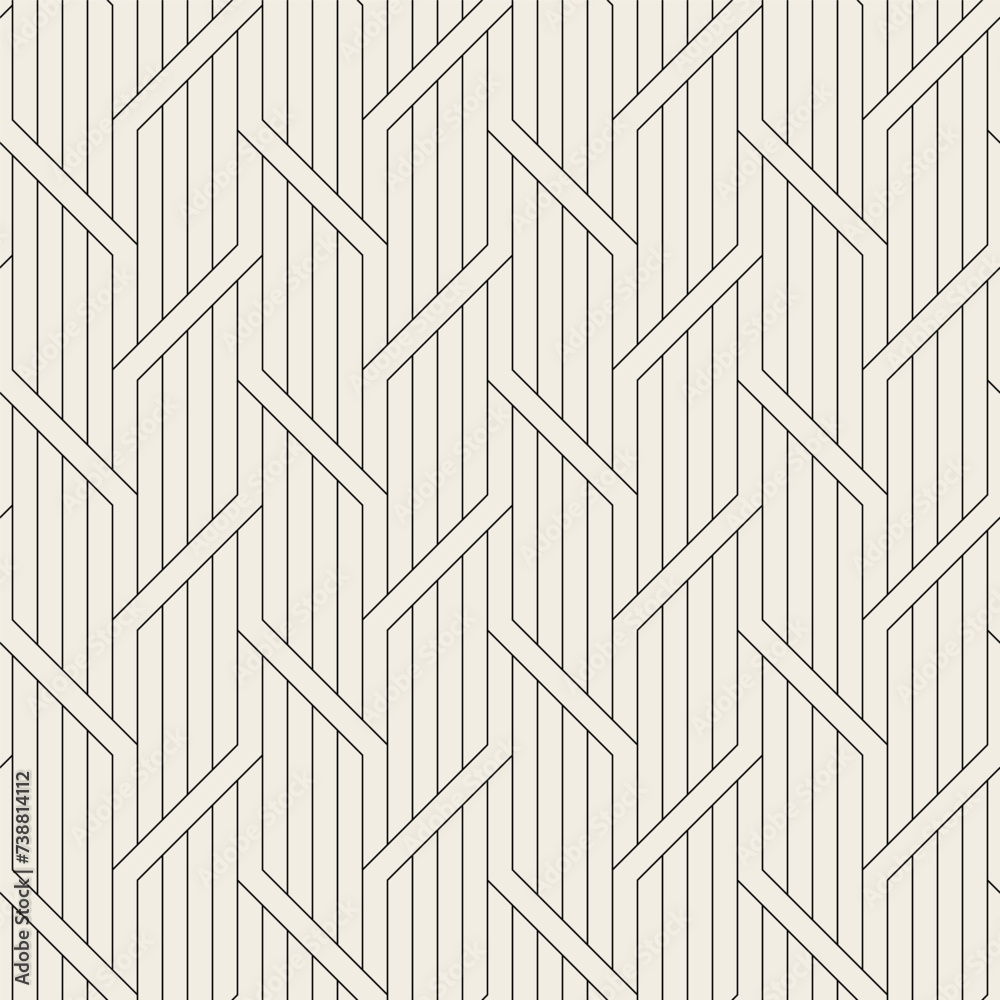 Wall mural seamless pattern with geometric zigzag. endless stylish texture. ripple bold monochrome background. 