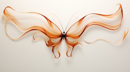 a butterfly made of orange and black fabric
