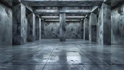 this is a picture of a cement room in the style of sc - obrazy, fototapety, plakaty