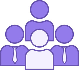 Colored Population Icon. Vector Icon of Community, Group, Crowd of People