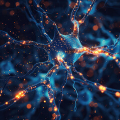 Unlock the secrets of neural networks with this captivating image of a neuron cell . AI generative