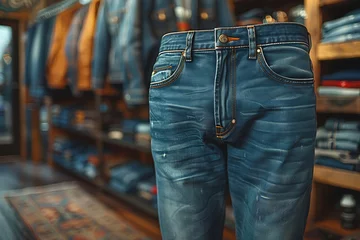 Fotobehang close-up of man jeans © Helen