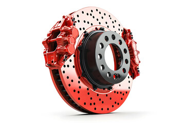 Disk Brake of car vehicle against soft background - Ai Generated
