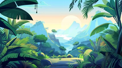 a cartoon of a jungle