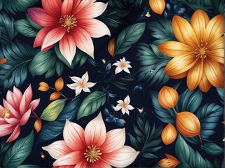 Colorful artistic floral pattern illustration
