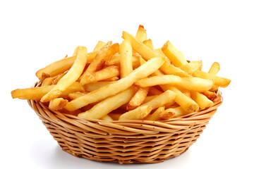 French fries Basket against soft background - Ai Generated