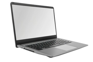 a laptop with a white screen isolated on a white background