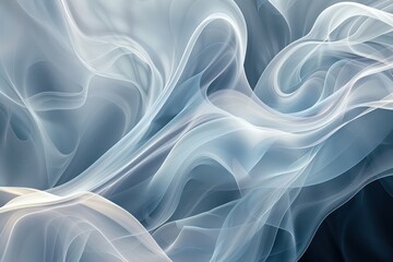 Obraz premium modern abstract abstract white background with swirling white flow of white and blue liquid, in the style of dark gray and light gray