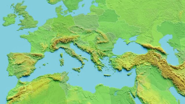 Macedonia Map 3D animated with Borders