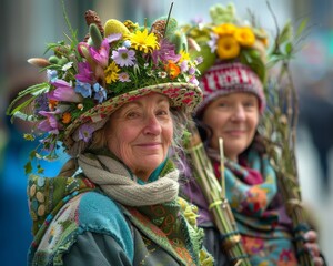 Easter Community Parade - Bonnets, Willow Branches Highlighting Tradition and Spirit