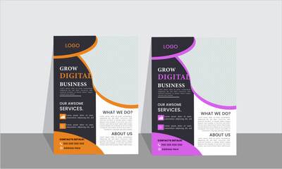 Business creative colorful business flyer template design set, abstract business flyer, vector template design or business poster template design.