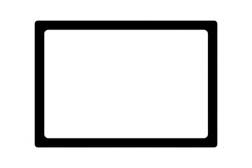 electronic screen white frame icon with black frame and blank white screen - obrazy, fototapety, plakaty
