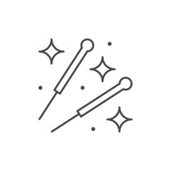 Acupuncture needle line outline icon