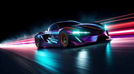 a sports car on a road