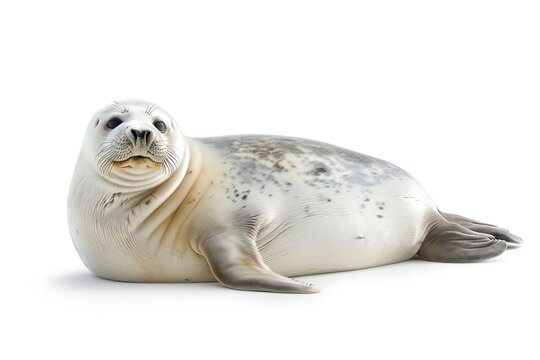polar bearded seal isolated on white background