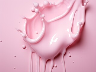 a pink liquid splashing out of a pink surface - Powered by Adobe