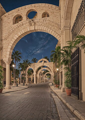 Street, arches in an Islamic country