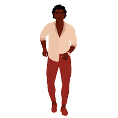 Fototapeta premium Modern fashionable black man in elegant art style vector