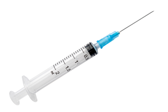 Medical syringe isolated