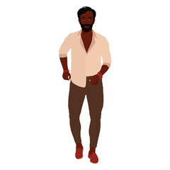 Fototapeta premium Handsome black man in elegant art style vector