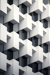 Minimalist Monochrome Mastery: Architectural Grids in Light Gray and White