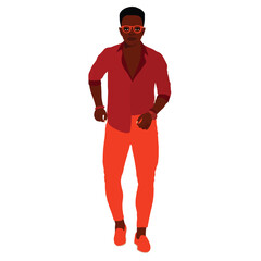 Afro black man in elegant art style vector