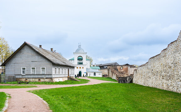 Ancient orthodox church of St. Nicholas in the Izborsk fortress, Pskov region, Russia. High quality photo
