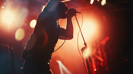 a man singing into a microphone