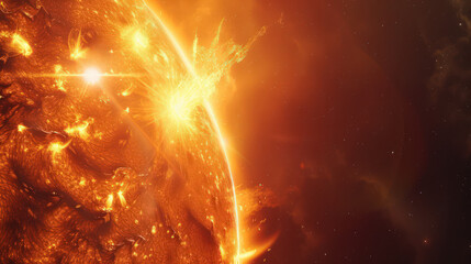 Solar light from the sun's surface
