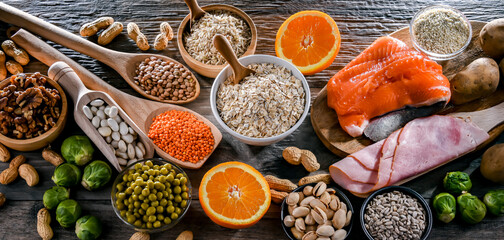 Composition with food products rich in thiamine or vitamin B1