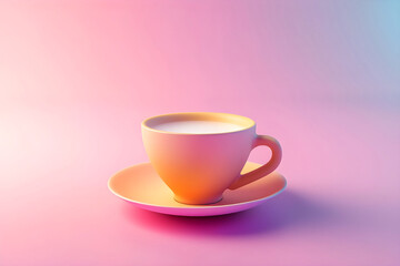 Tea coffee cup against soft background - Ai Generated