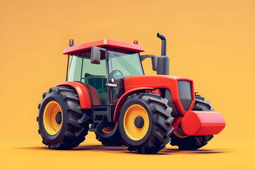 Fototapeta premium Isolated tractor against soft background - Ai Generated