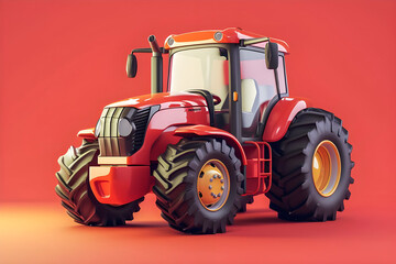 Obraz premium Isolated tractor against soft background - Ai Generated