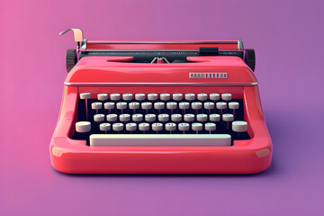 Isolated typewriter against soft background - Ai Generated