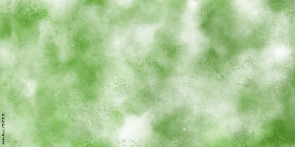 Aufkleber abstract green background with cloud and old paper texture in watercolor design. hand painted sky ab