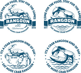 Restaurant t-shirt design,crab,lobstar vintage logo