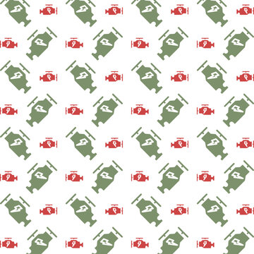 Electric motor icon red green trendy repeating pattern vector beautiful illustration background