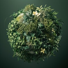 Earth made of greenery and plants
