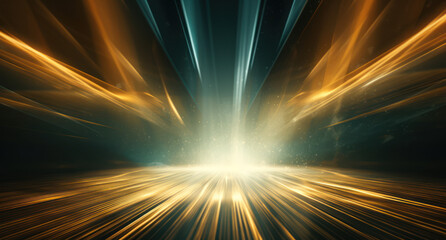 Fototapeta na wymiar Ethereal Gold Background with Cosmic Rays
