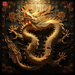 Fototapeta premium Chinese zodiac dragon as the mythical animal in Eastern Asia culture. 3D rendering.