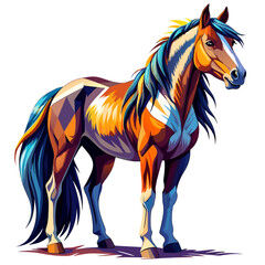 Obraz premium All Horse, full body, real paint style, white background